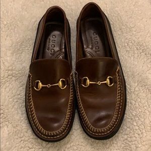 Gucci Brown leather horsebit loafers